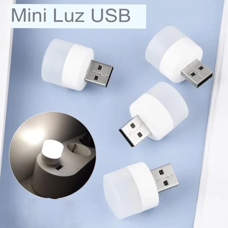 Kit c/ 5 un - Mini Lâmpadas LED USB - Portátil